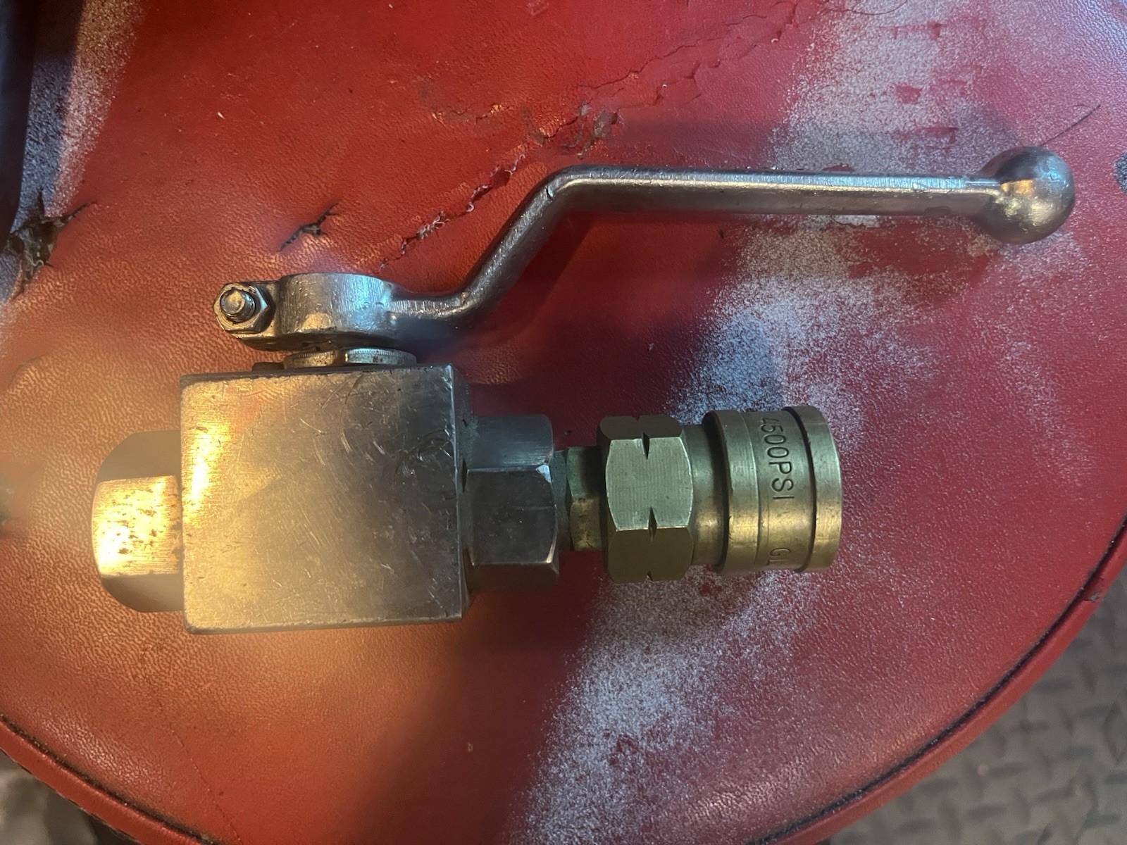 Steel 3/8 Inch Pressure Washer Heavy Duty Ball Valve 4500 PSI Used Shut Off