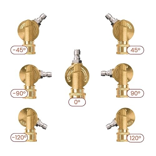 Pressure Washer Pivoting Coupler, 7 Angles Gutter Cleaner Attachment, 240