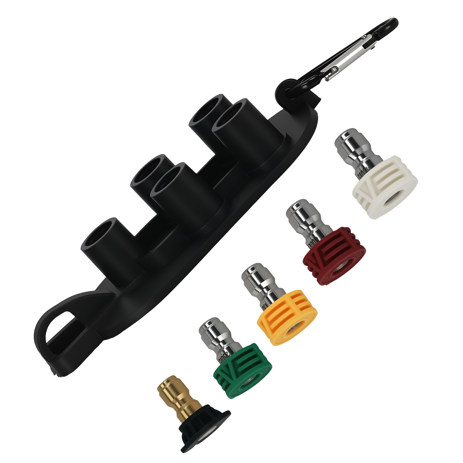 1/4″ QC Pressure Washer Nozzles 5 Tips Brass Stainless 4000 PSI 0-40 Degree Soap