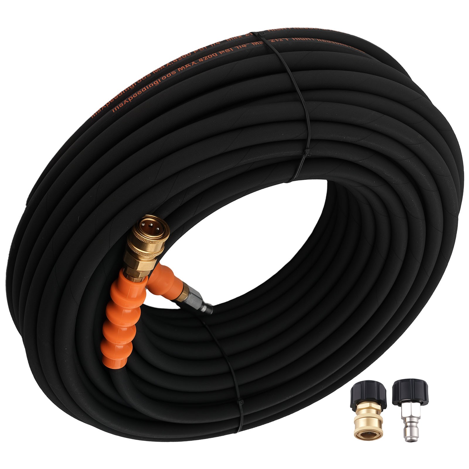 150FT 1/4″ 4200PSI Pressure Washer Hose Steel Wire Braided Hot Cold Water Rated