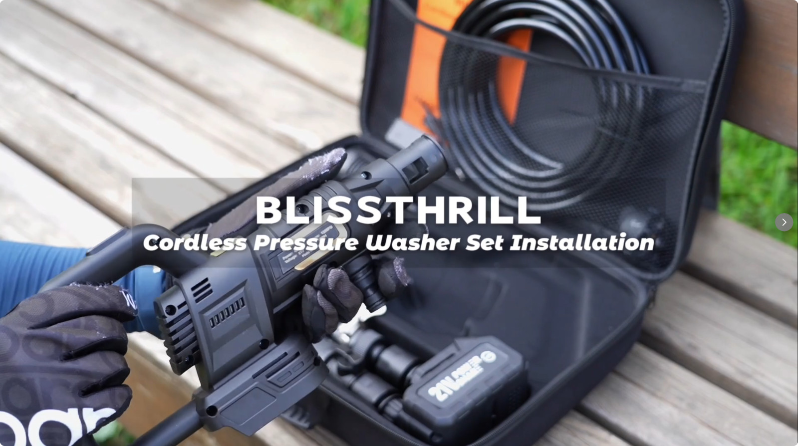 Cordless Pressure Washer 1200PSI, Battery Powered, Handheld, 4.0Ah, 6-in-1 Nozzl