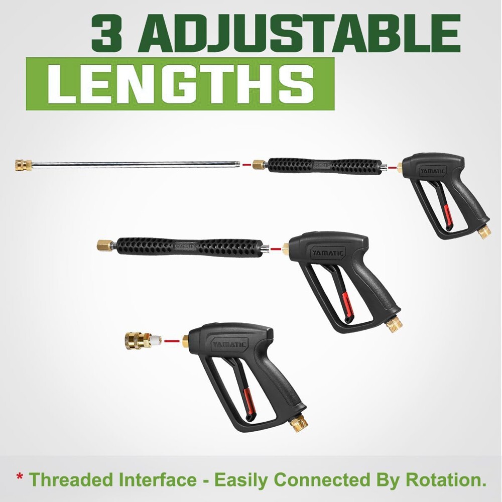 YAMATIC 4000 PSI Pressure Washer Wand and Gun with 1/4″ Quick M22 Male Inlet