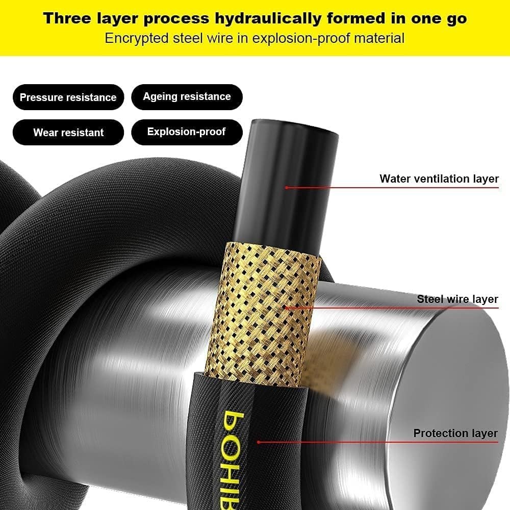 Durable Power Washer Hose – 10FT, 4200 PSI, Steel Wire Braid