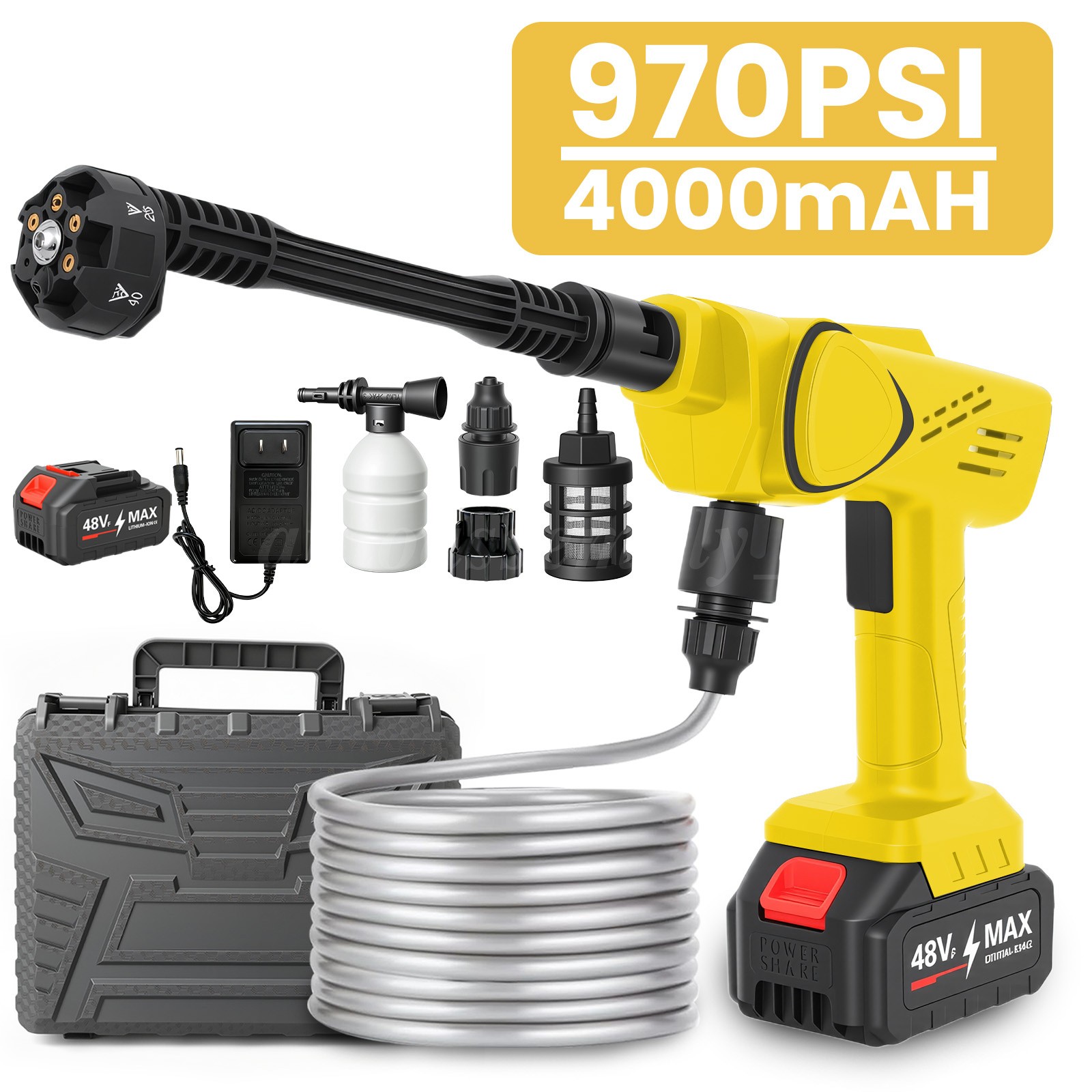 Cordless Pressure Washer Battery Powered 1160PSI Cordless Power Washer 6in1 4L