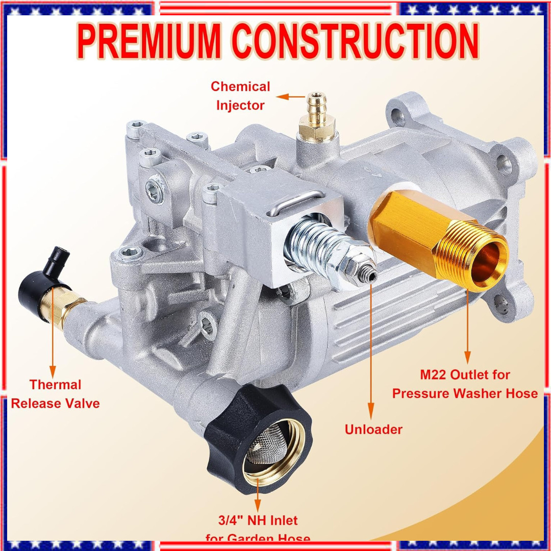 3400 PSI Pressure Washer Pump 3/4″ Shaft 2.5 GPM for Honda Simpson