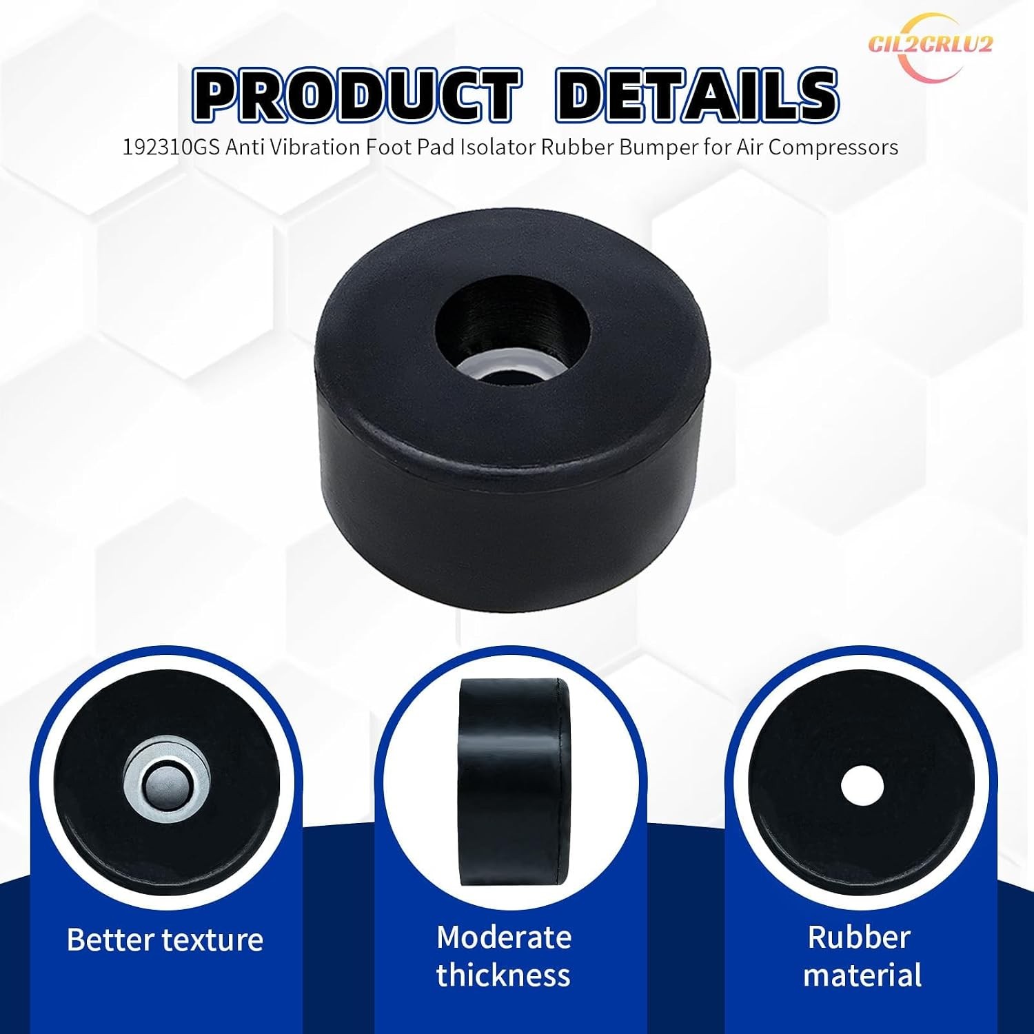 8 Pcs 192310GS anti Vibration Foot Pad Isolator Rubber Bumper, Screw Compressors