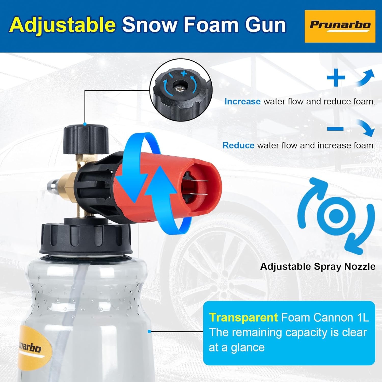 Car Pressure Washer with Foam Gun 5200 PSI,Heavy Duty Brass Snow Foam Cannon Kit