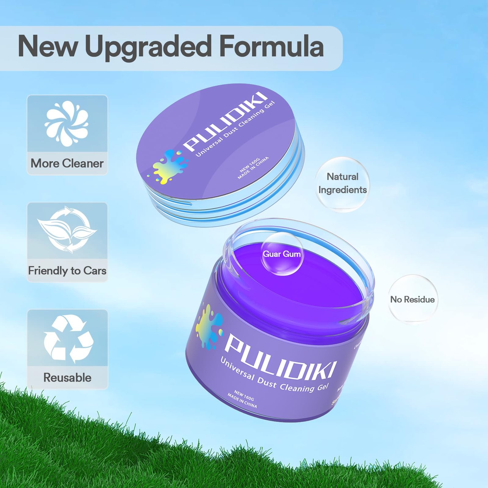 PULIDIKI Car Cleaning Gel Putty Interior Cleaner Purple