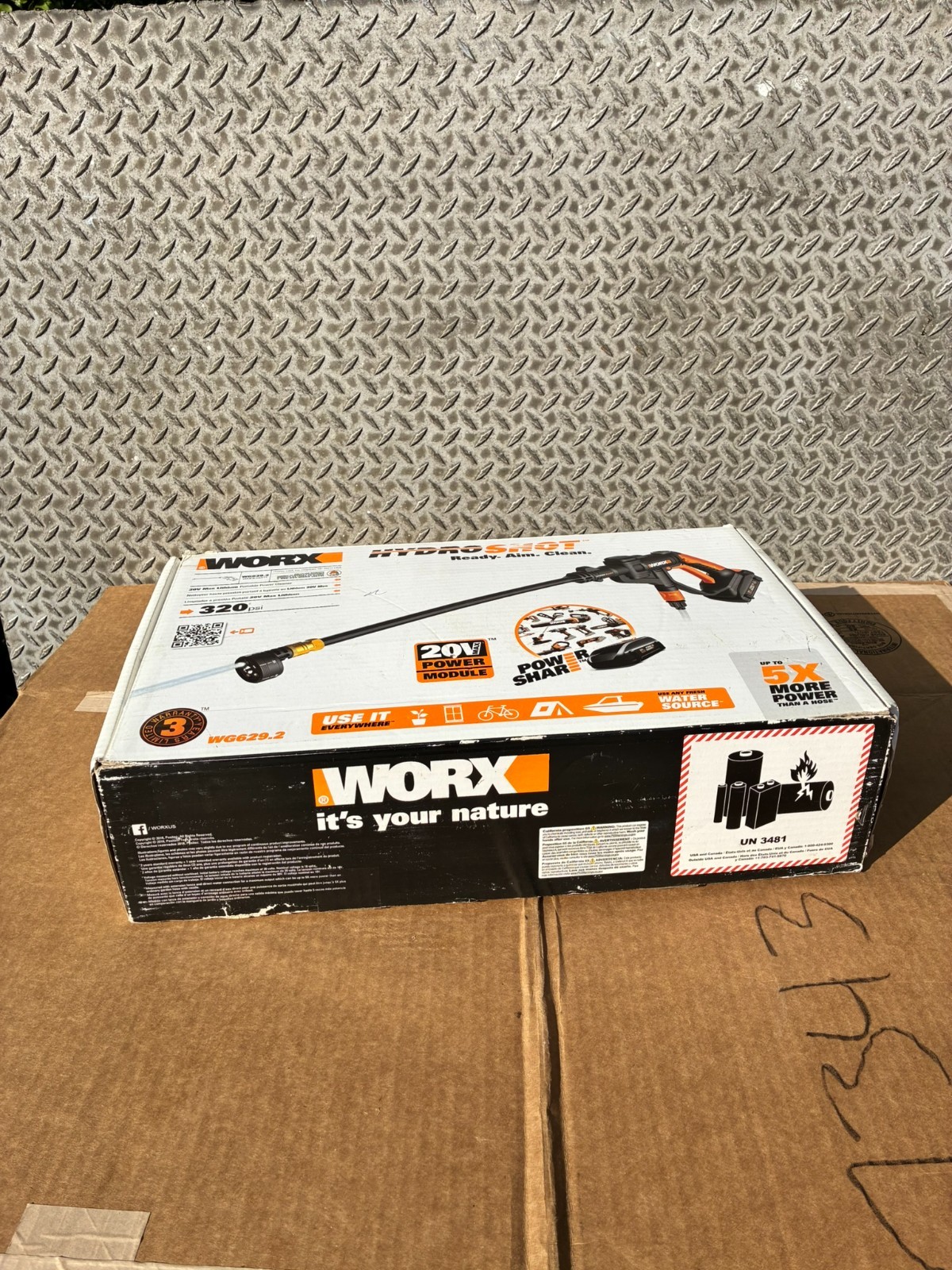 WORX WG629.2 20V Cordless Hydroshot Portable Power Cleaner W/ BATTERY & CHARGER
