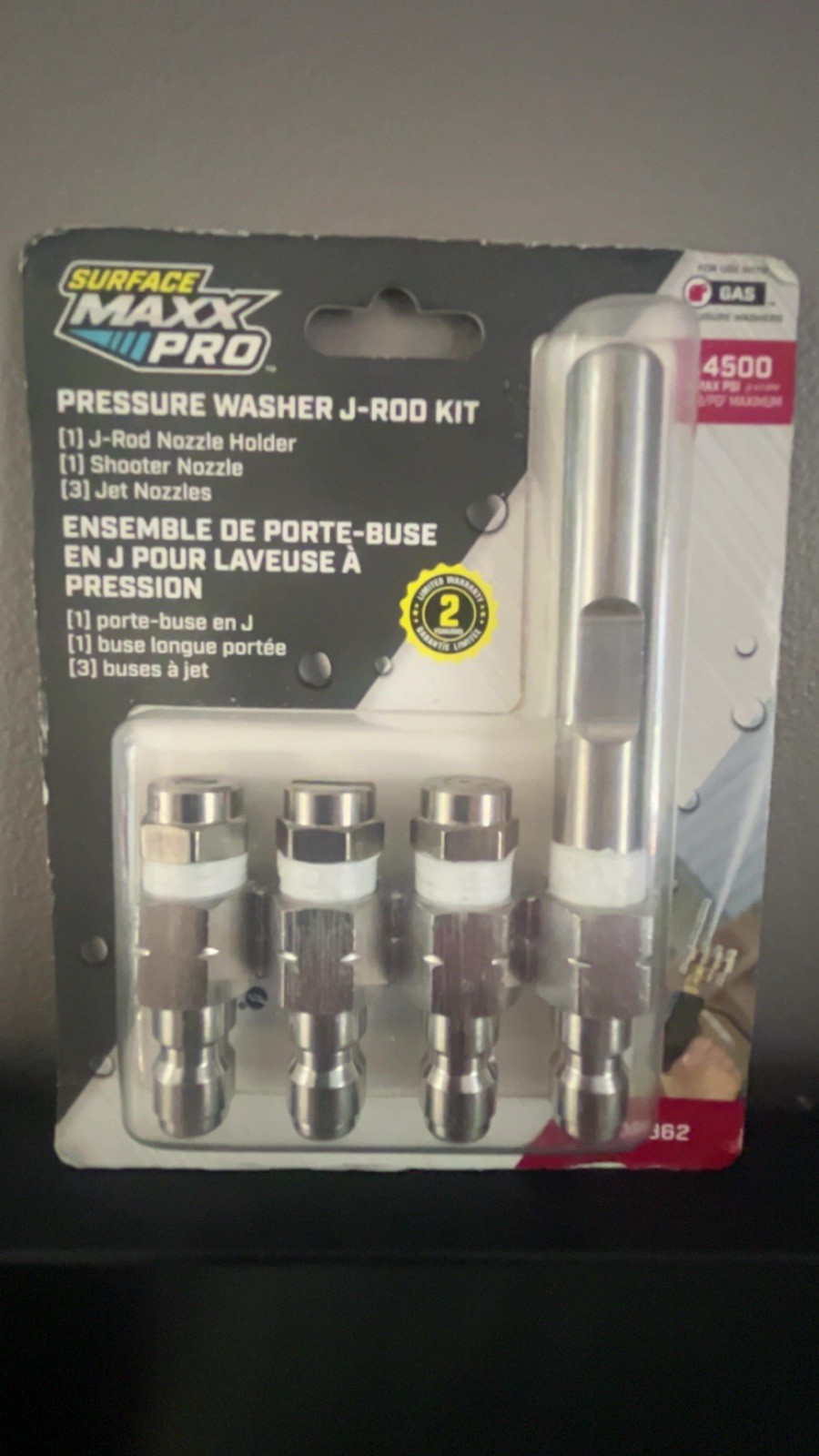 Surface Maxx Pro Pressure Washer J-Rod Kit: Holder/Shooter Nozzle/3 Jet Nozzles