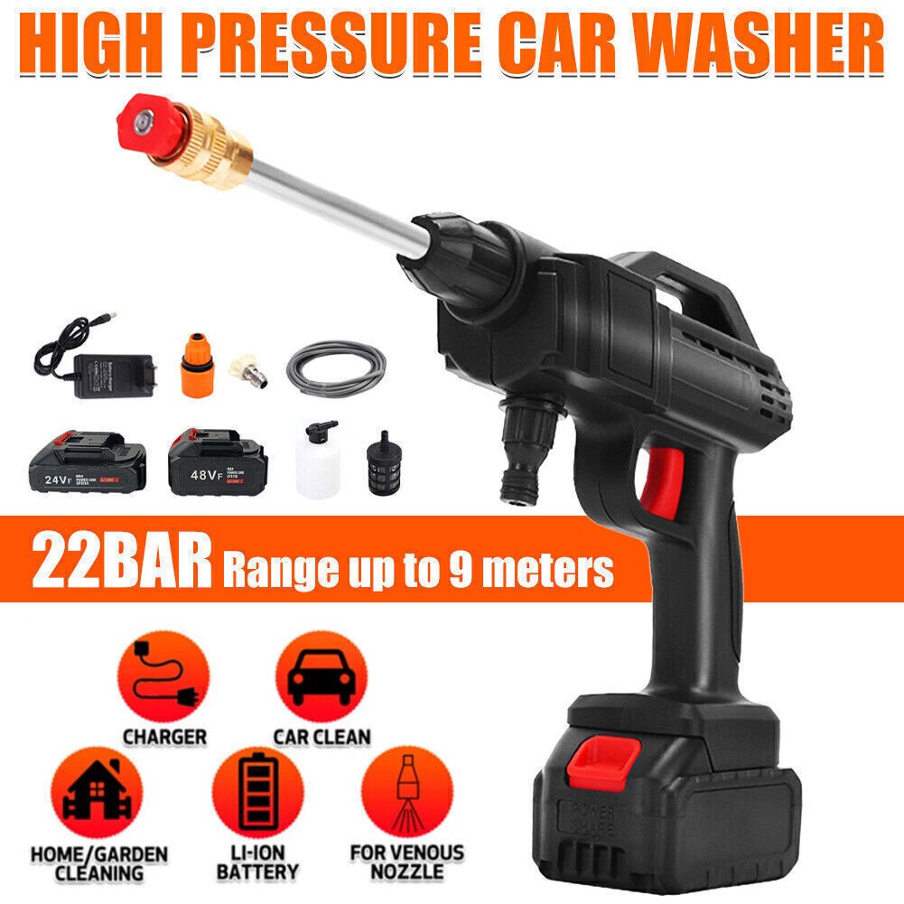 600W High Pressure Spray Water Gun Cordless Pressure Washer Portable Car Cleaner