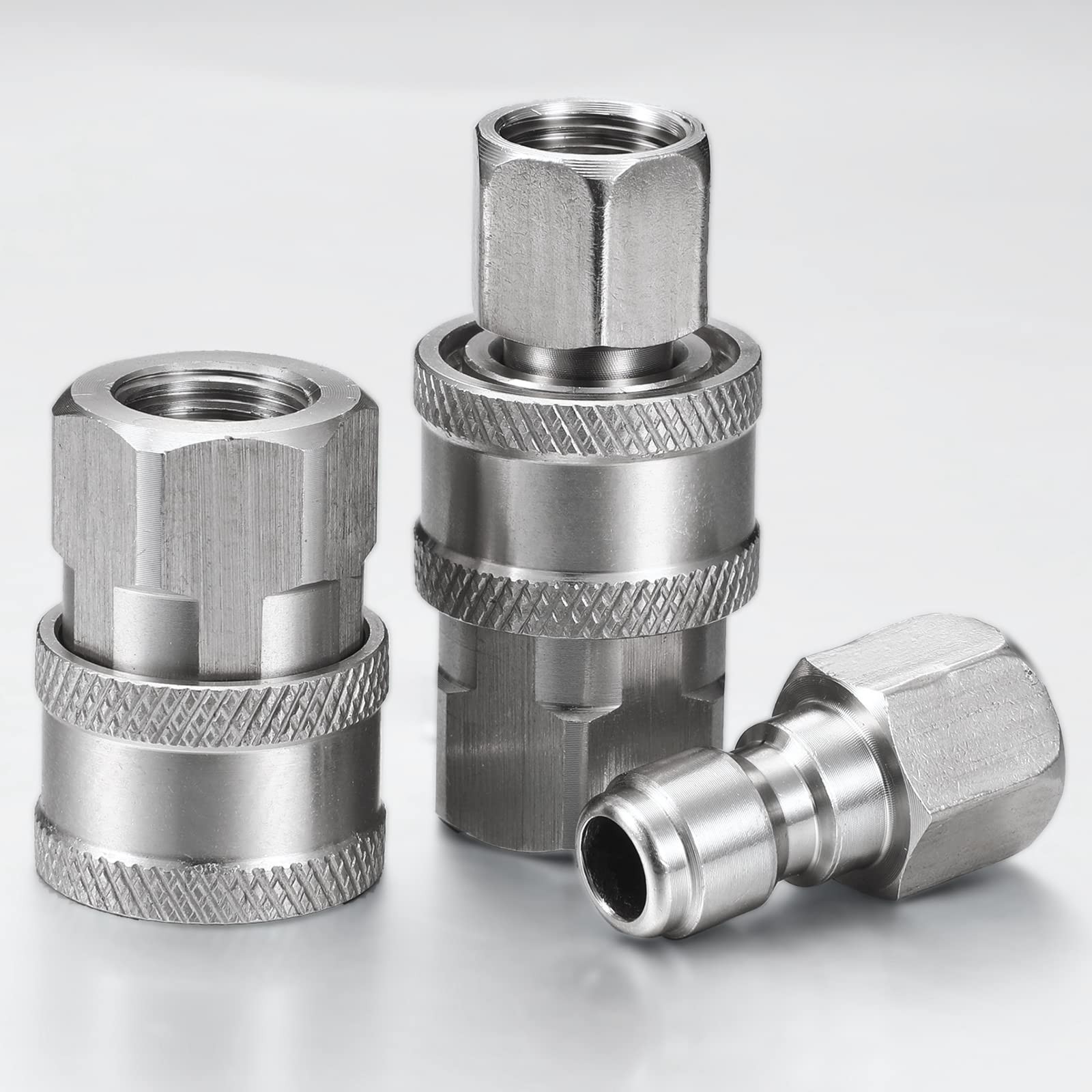 4 Sets NPT 1/4 Inch Pressure Washer Coupler Quick Connect Plug Male Female 1/…