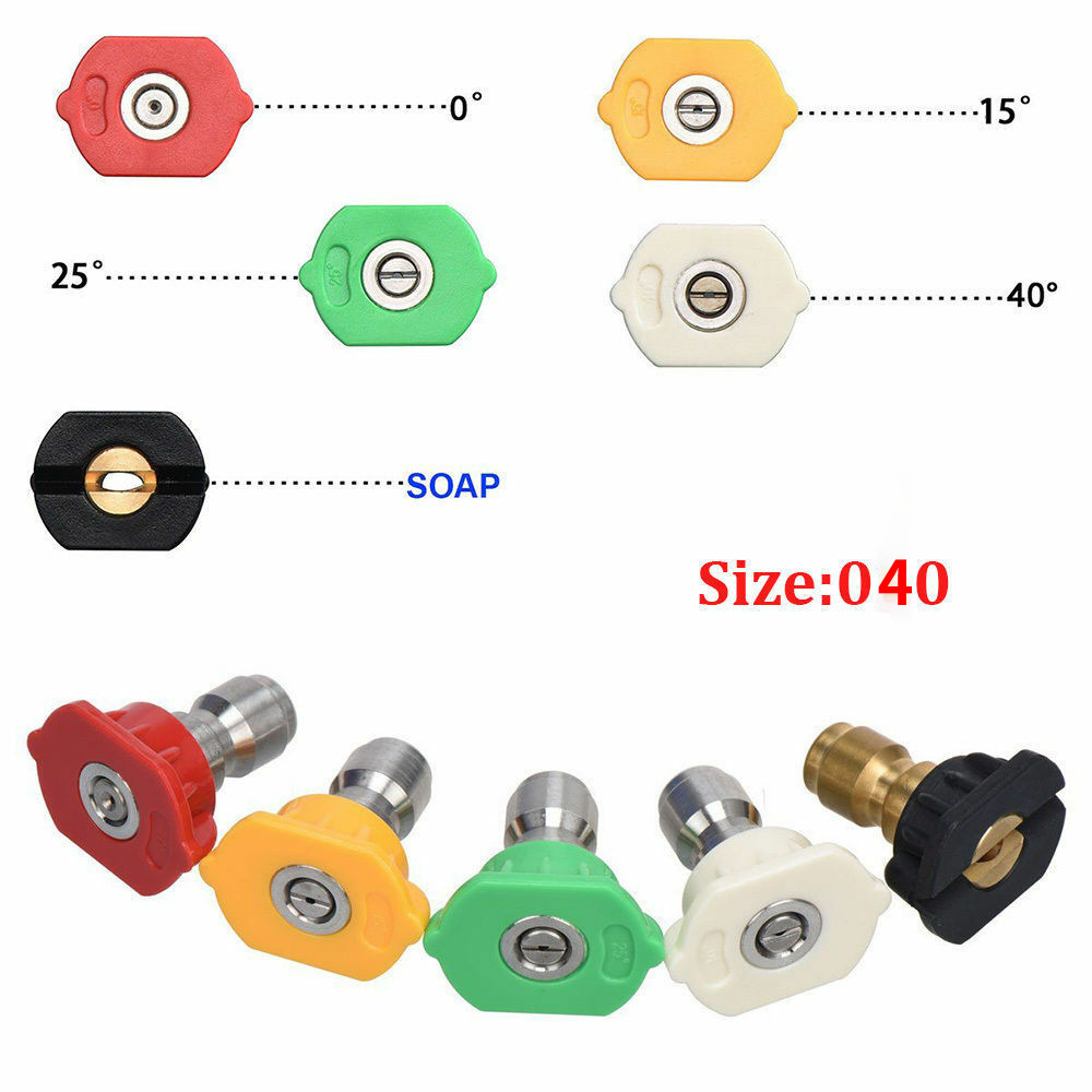 1/4″ Quick Connect Car Wash 4.0 GPM 5 Pcs Pressure Washer Spray Nozzle Tips Jet