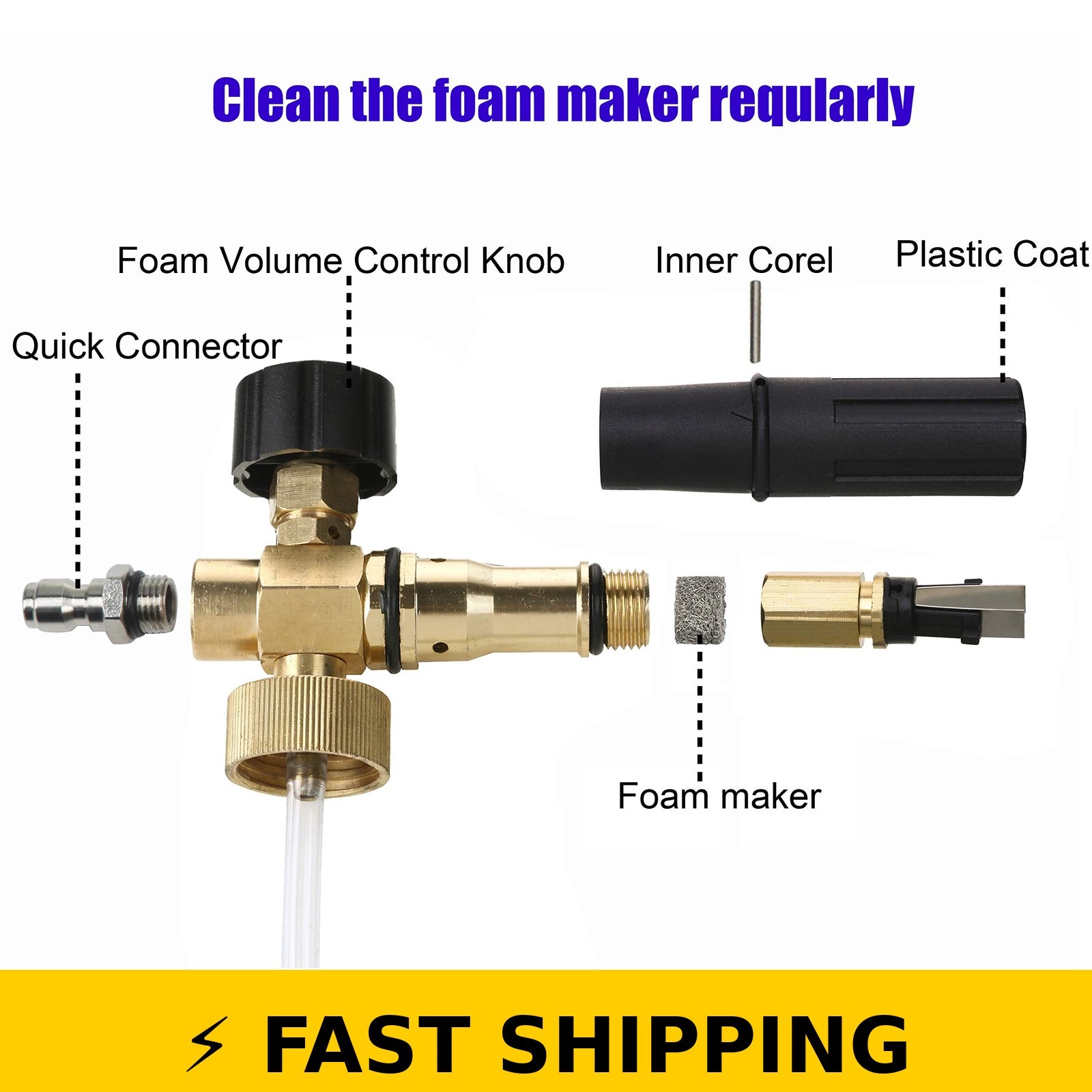 Tool Daily Foam Cannon 1L with 5 Pressure Washer Nozzle Tips