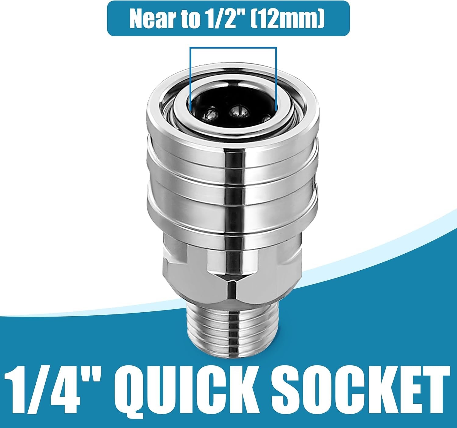 Stainless Steel 1/4″ Quick Connect Fittings for Pressure Washers – Set of 2, …