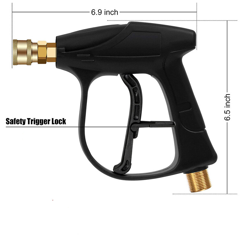 3000 PSI High Pressure Washer Gun Car Wash Foam Spray Short Wand /Nozzle Tips