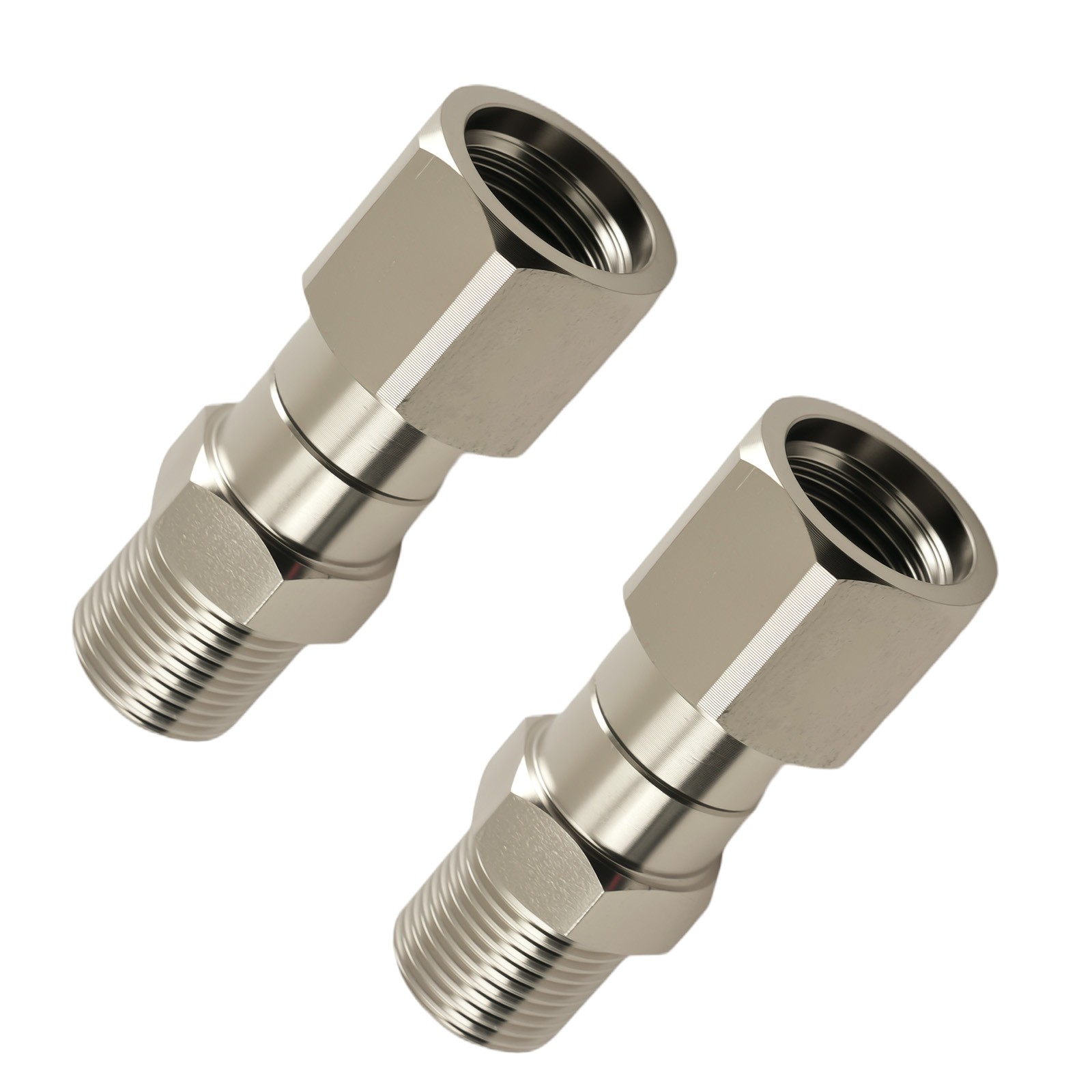 2x 3/8″ NPT 360° Swivel Adapter Stainless Steel for Pressure Washer Hose Gun