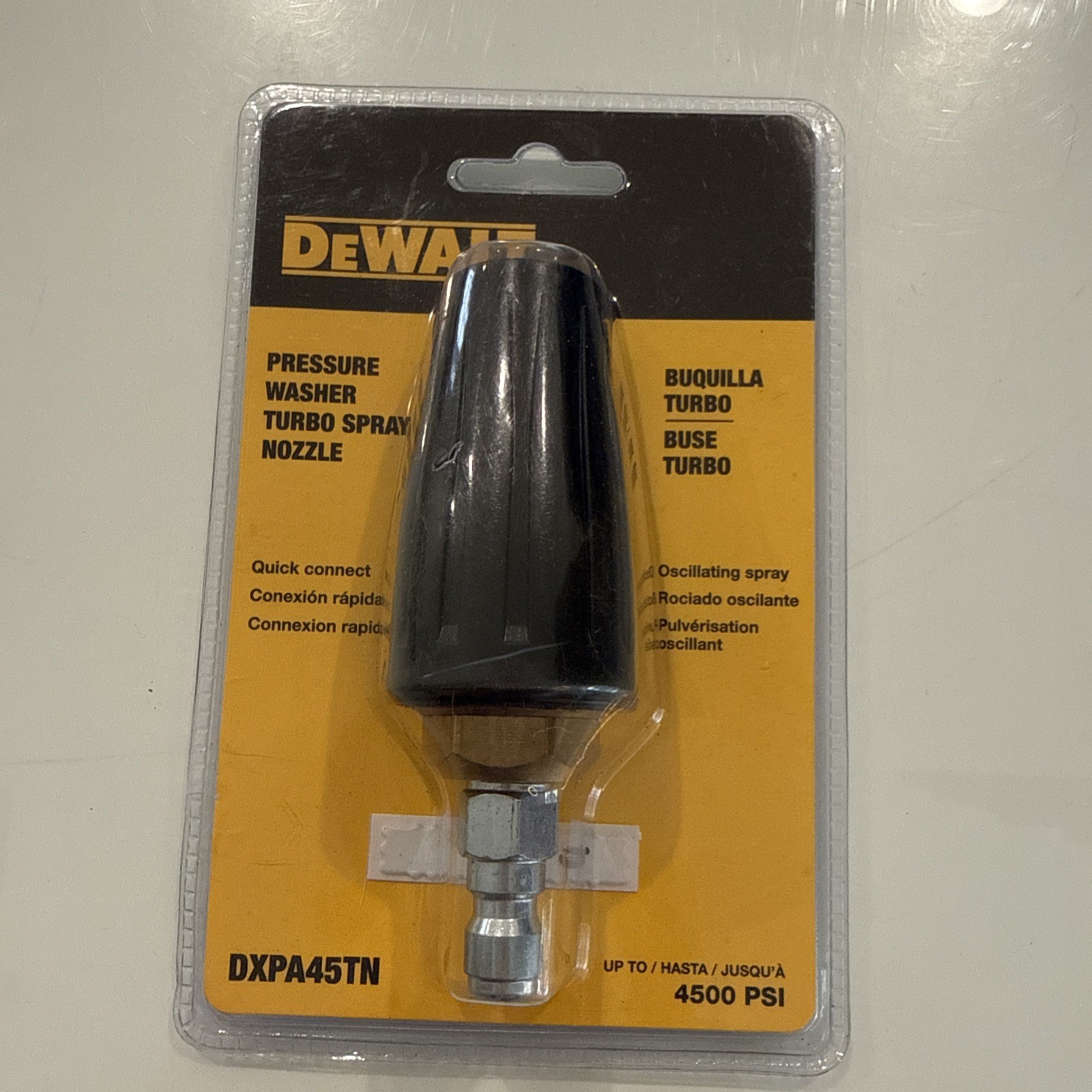 Dewalt DXPA45TN 4500 PSI Pressure Washer Turbo Spray Nozzle NEW