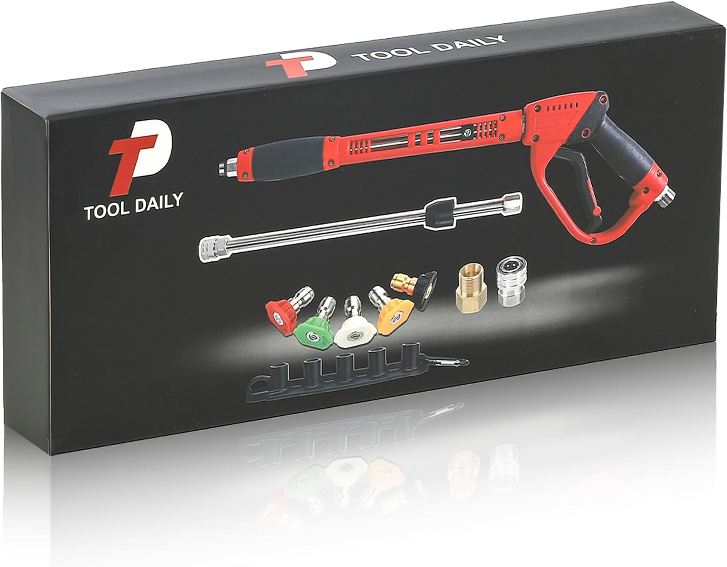 Deluxe Pressure Washer Gun, with Replacement Wand Extension, 5 Nozzle Tips, M…