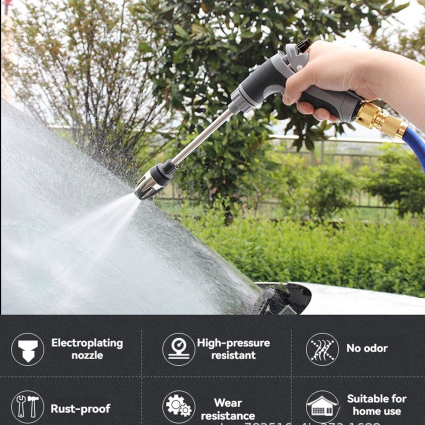T8 Car Wash High-Pressure Water Gun Metal Extension Pole Rubber-Coated Handle