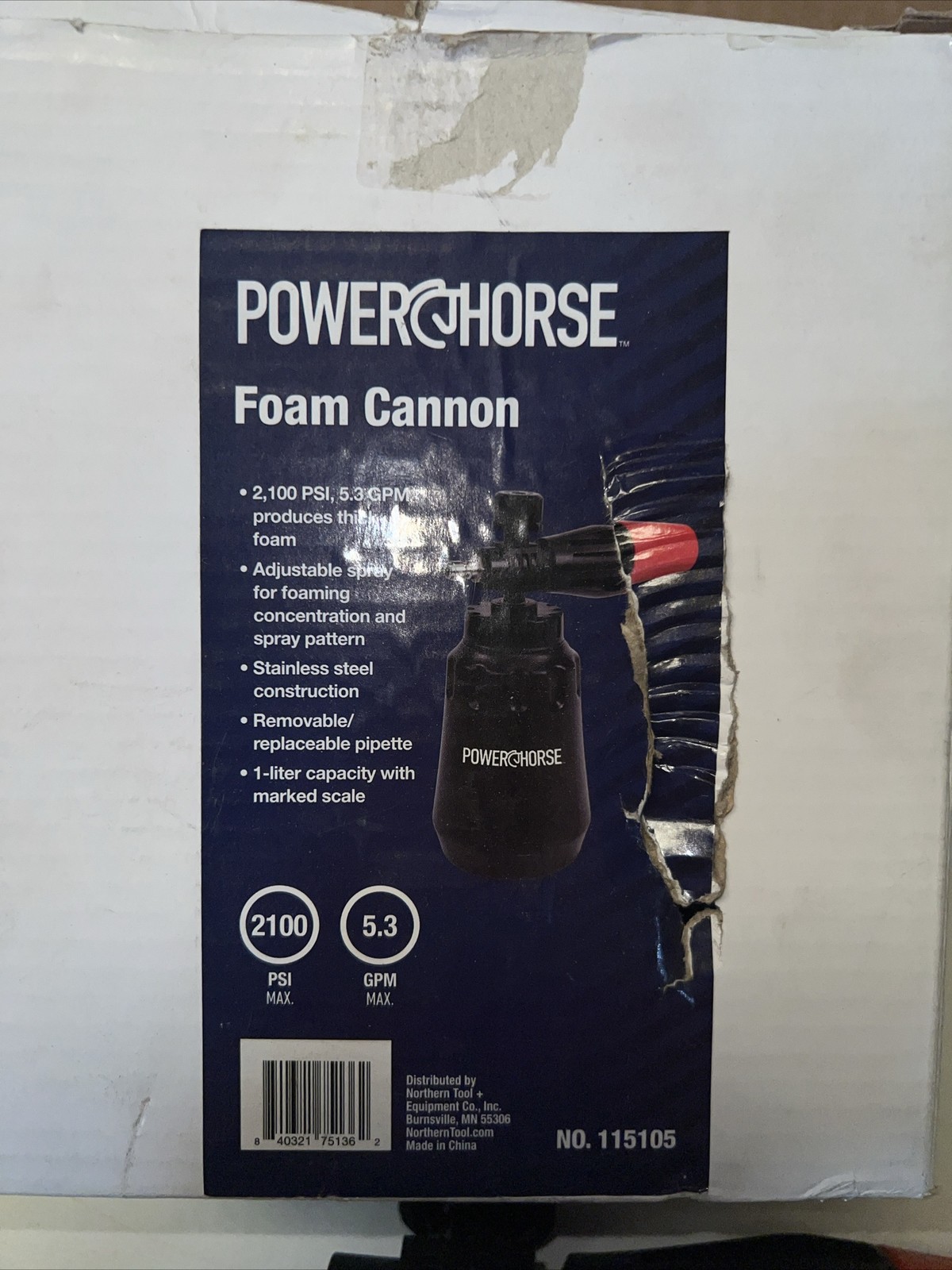 Powerhorse Foam Cannon, 2100 PSI, 5.3 GPM, 1-Liter Capacity