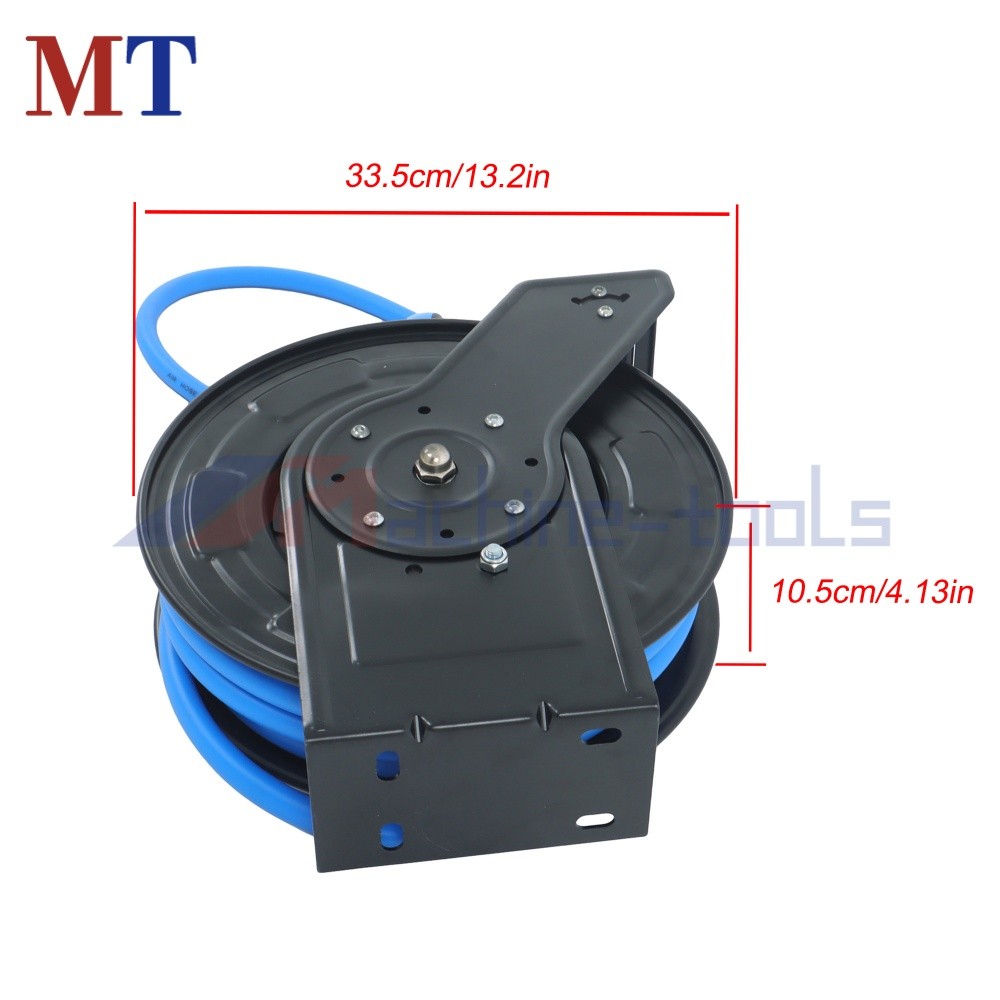 Air Hose Reel 1/2 in x 50 ft Wall Mount Auto Rewind Retractable Reel W/ Air Hose