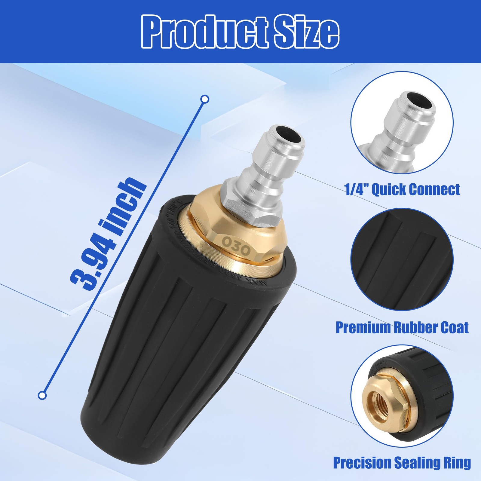 Pressure Washer Turbo Nozzle Tips with 7 Spray Nozzles and Holder