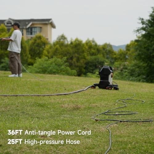 AIVOLT Electric Pressure Washer 4800 PSI 4-Wheel, 4 Nozzles, Soap Tank