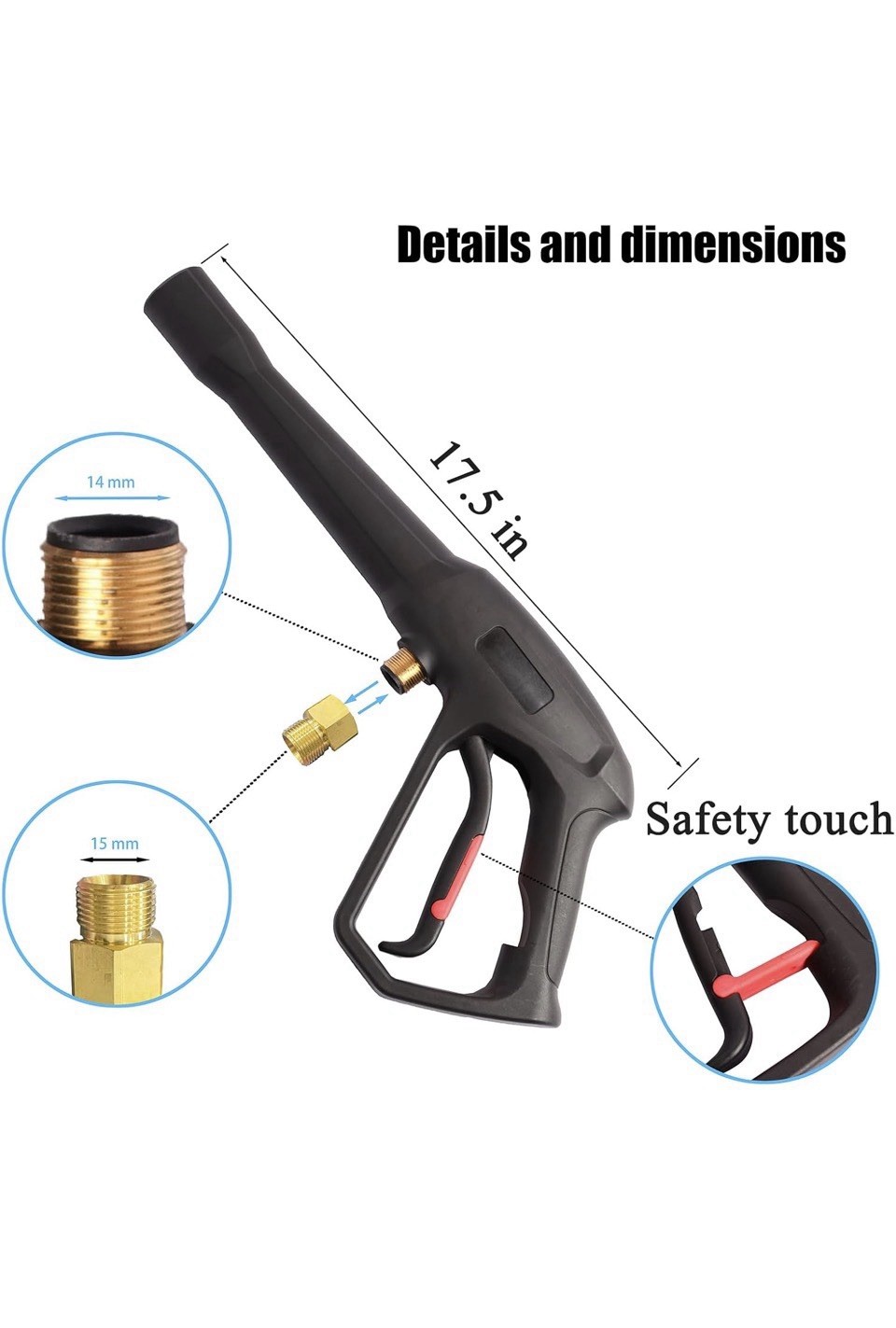 Pressure Washer Spray Gun – for Ryobi Pressure Washer Gun M22-14MM and M22-15…