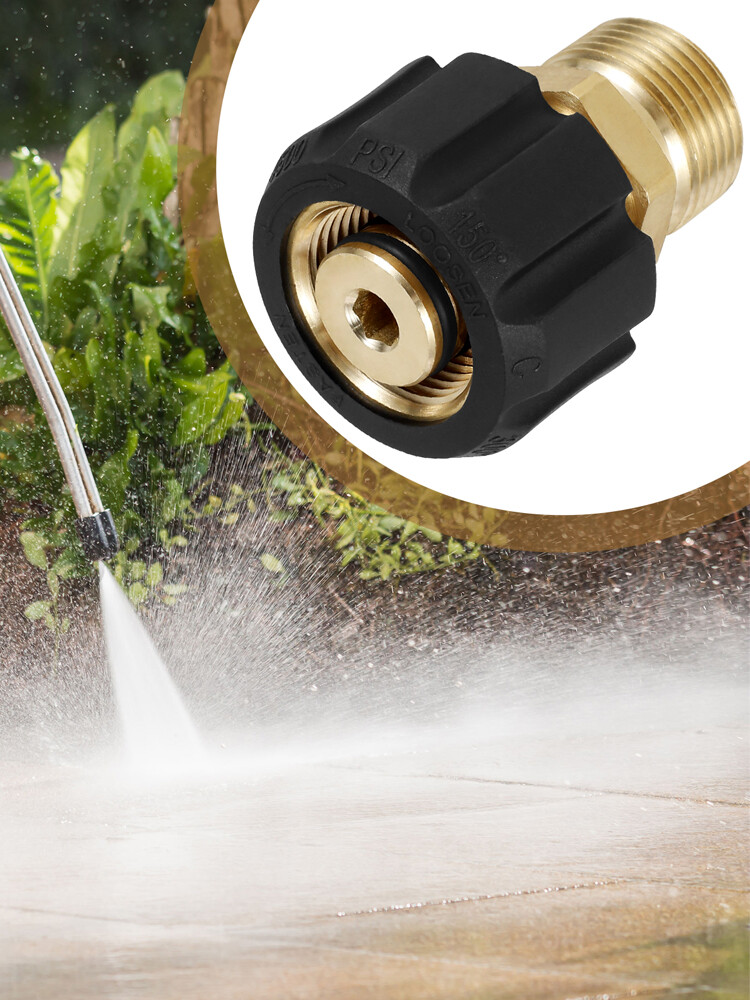 2-10x Pressure Washer Hose Adapter Brass M22 15mm Female to M22 14mm Male temzv