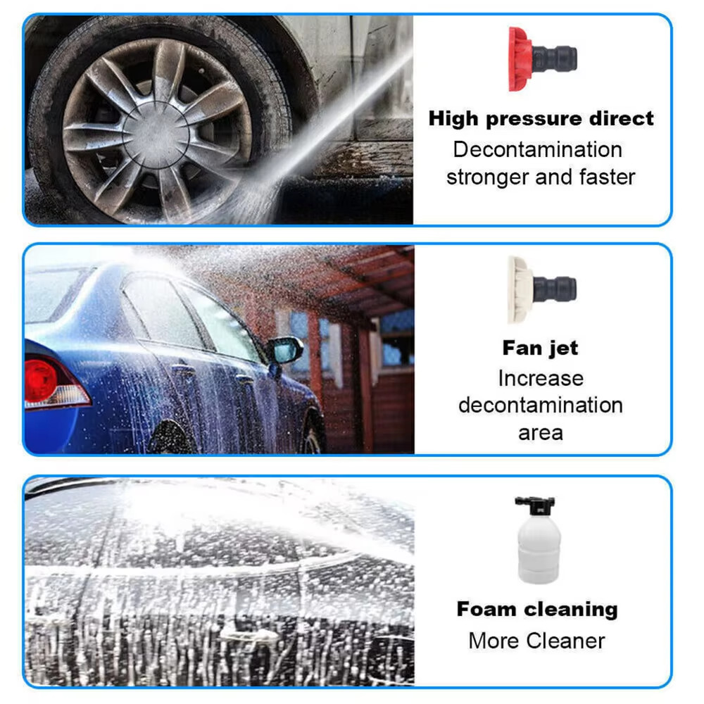 300W 30Bar Cordless High Pressure Car Washer Spray Water Gun 12000mAh Battery