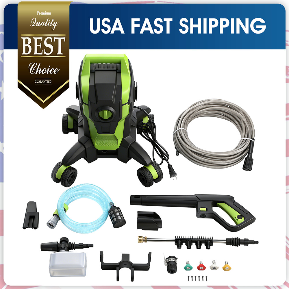 3.0 GPM Electric Pressure Washer – 2500PSI Power Washer with Anti-Tipping Design