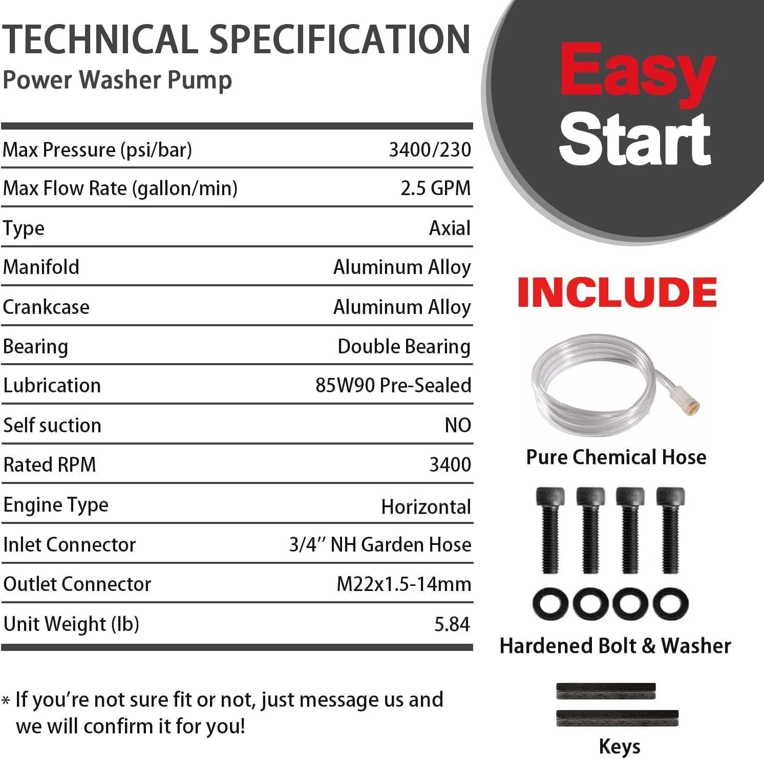 3400 PSI Pressure Washer Pump – High Performance, Durable & Easy to Install