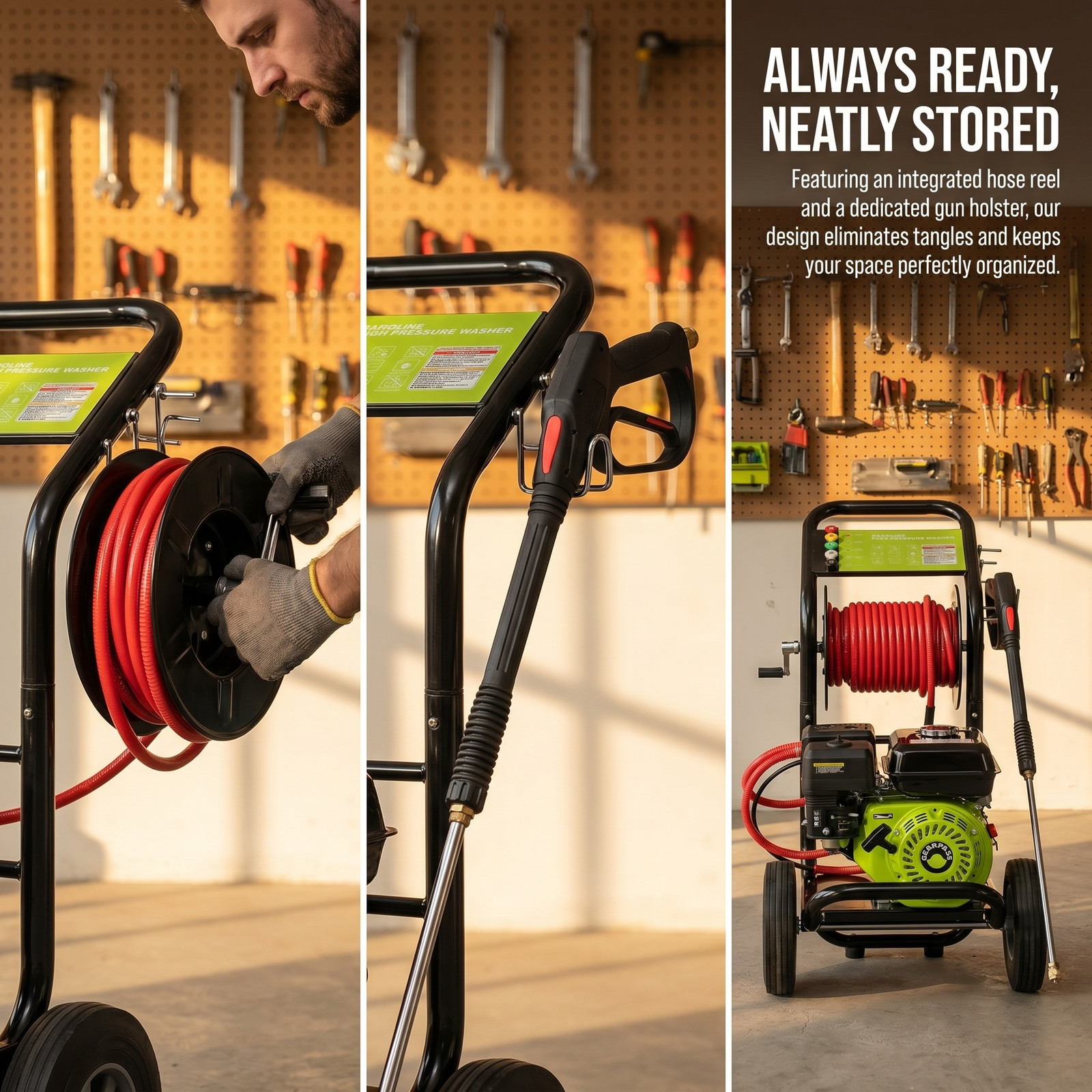 Gas Pressure Washer Gas Powered Washer 3500 PSI/240BAR 2.6 GPM 212cc 5 Nozzles