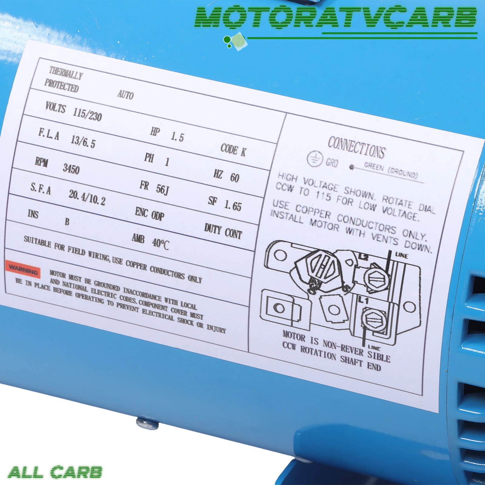 ALL-CARB GT15 1.5 HP Water Well Irrigation Sprinkler Pump 115/230V Self Priming