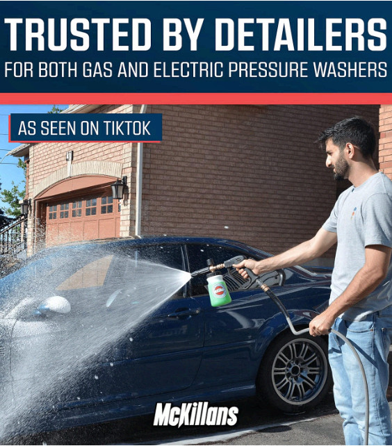 McKillans Foam Cannon Wide Mouth Pressure Washer Lance 1/4in Quick Connect