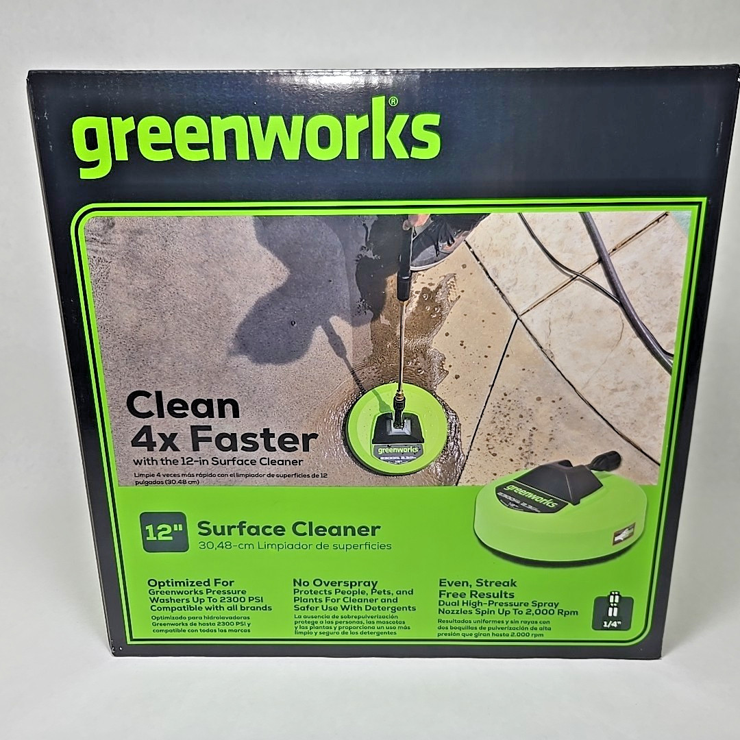 Greenworks 12″ Surface Cleaner For Electric Pressure Washer Max 2300 PSI