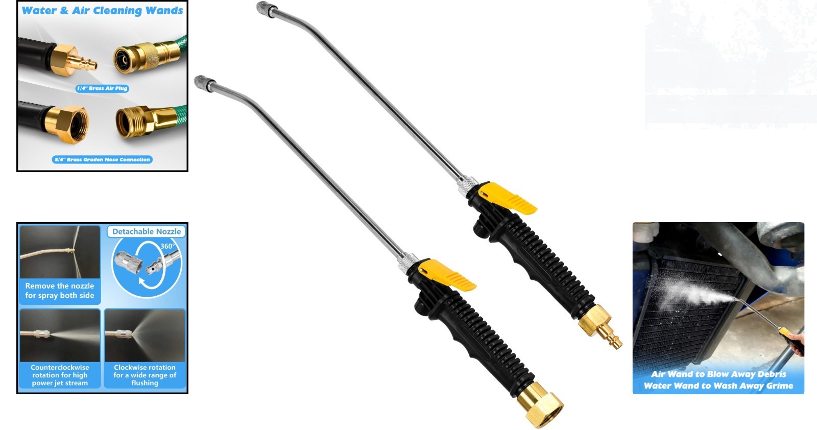 Easy-Clean Radiator Wands Set – Efficient Stainless Steel Cleaning Solution