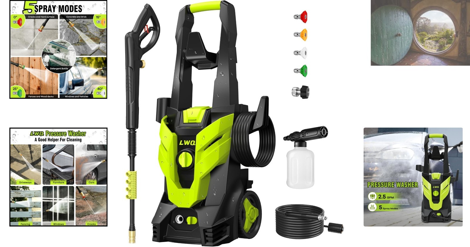 Lightweight Pressure Washer with Eco Water Savings – Perfect for Cars & Patios