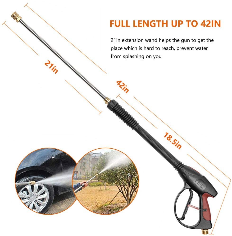 4000 PSI 40″ Pressure Washer Gun Replacement Wand Extension 5 Nozzle Tips M22-14
