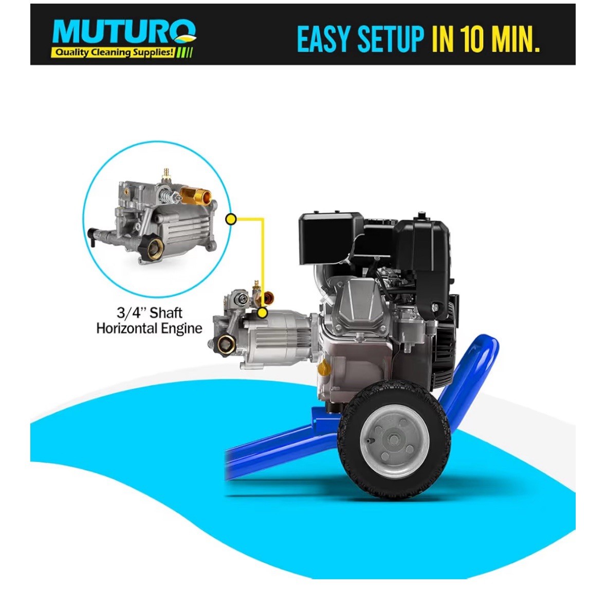 3/4″ Horizontal Pressure Washer Pump 2600-3200PSI 2.5GPM for Honda Ryobi