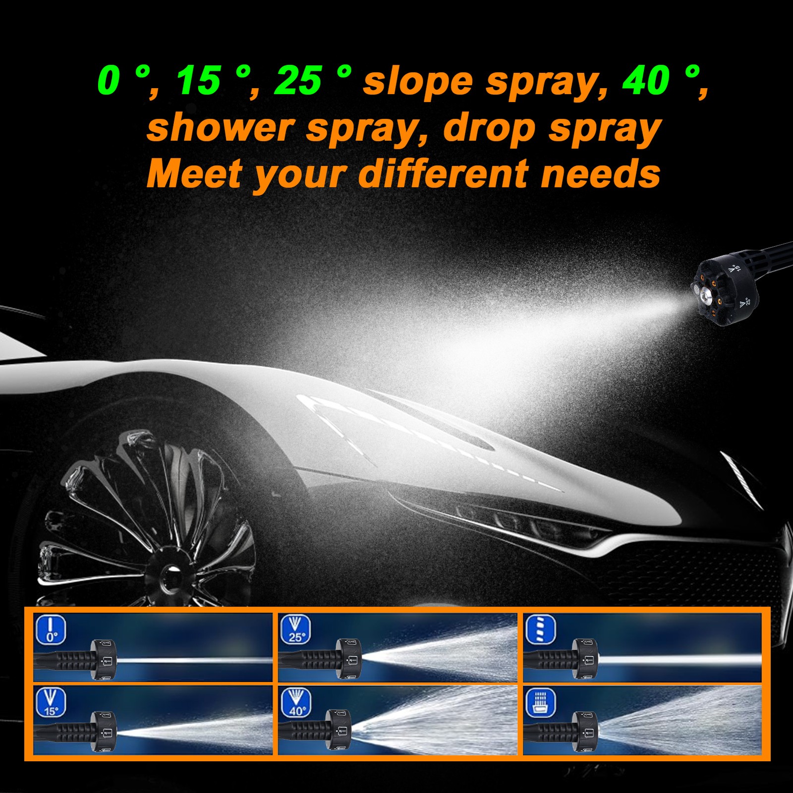 Pressure Washer 2.4MPa High-pressure Water Brushless Motor 3 Speed