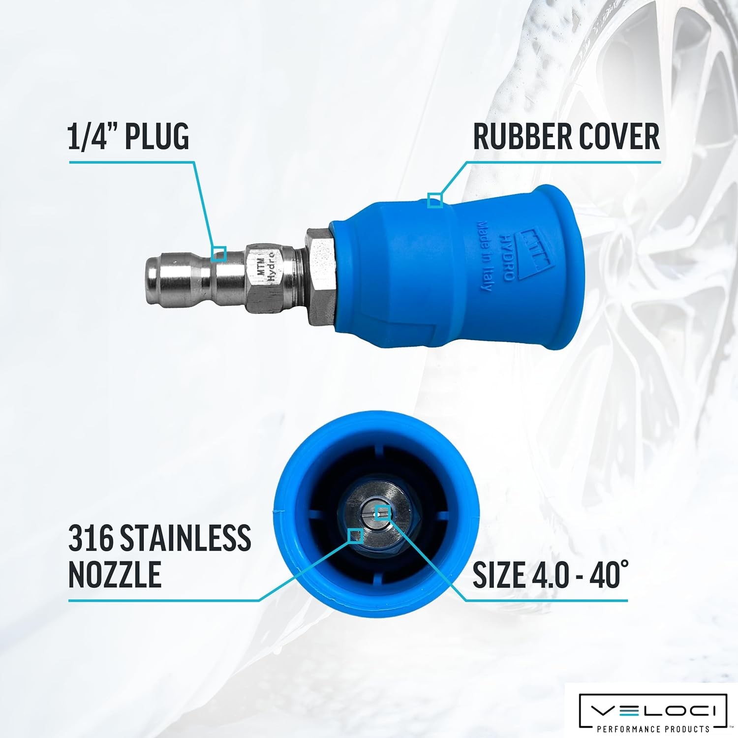 MTM Hydro Acqualine Pressure Washer Nozzle Guard Holder with 1/4” 40 Degrees 4.0