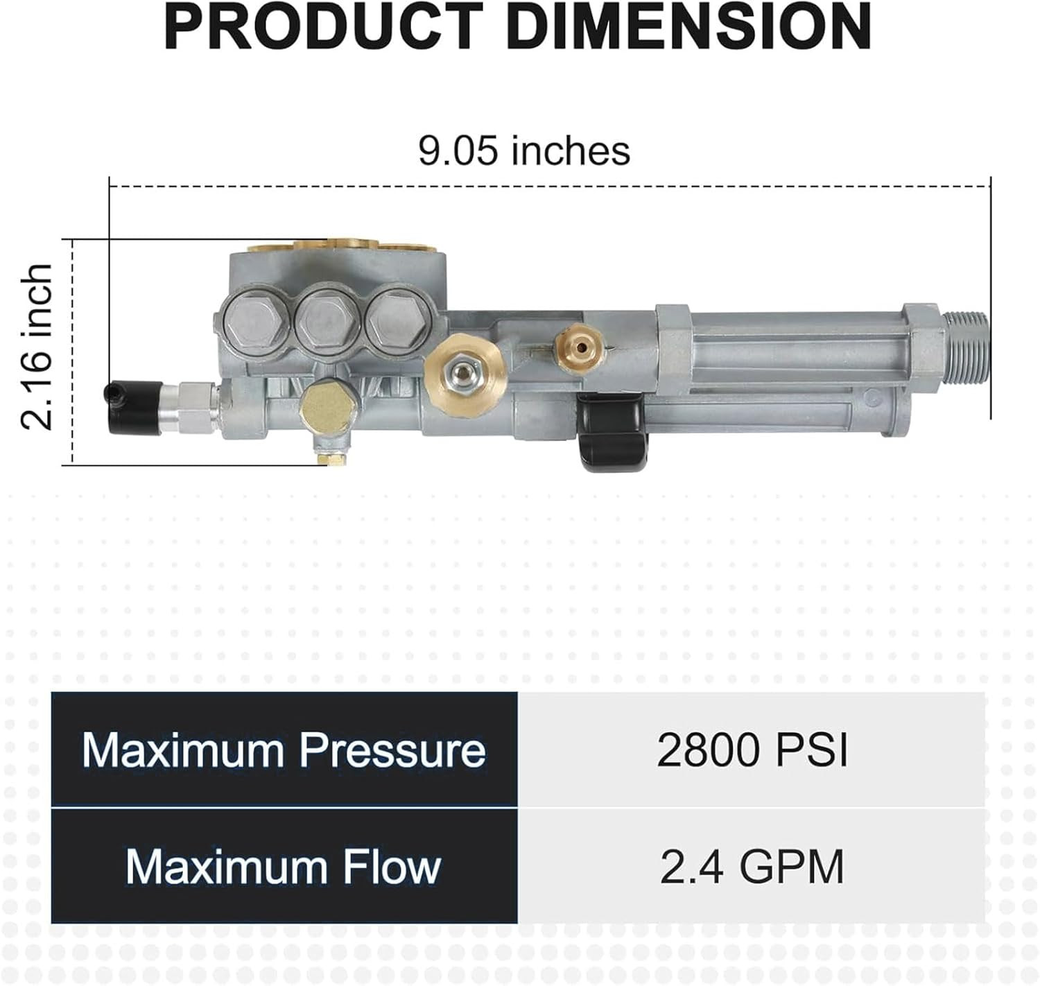 Professional Pressure Washer Pump Head with Unloader & Thermal Relief Valve