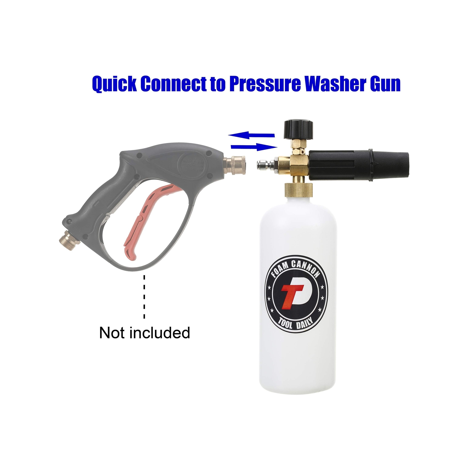 Tool Daily Foam Cannon with 1/4 Inch Quick Connector, 1 Liter, 5 Pressure Was…