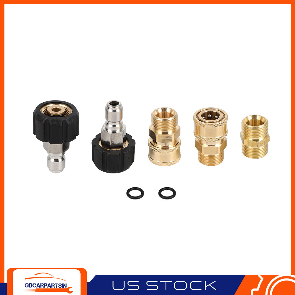 5 Pcs Pressure Washer Adapter Set 3/8″ Quick Connect For Washer Hose 5000 PSI