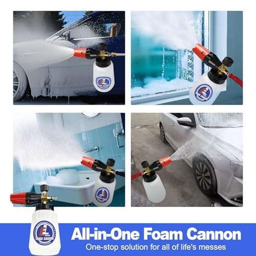 Foam Cannon for Pressure Washer, 1 Liter Bottle, 1/4 Inch Quick Connector,