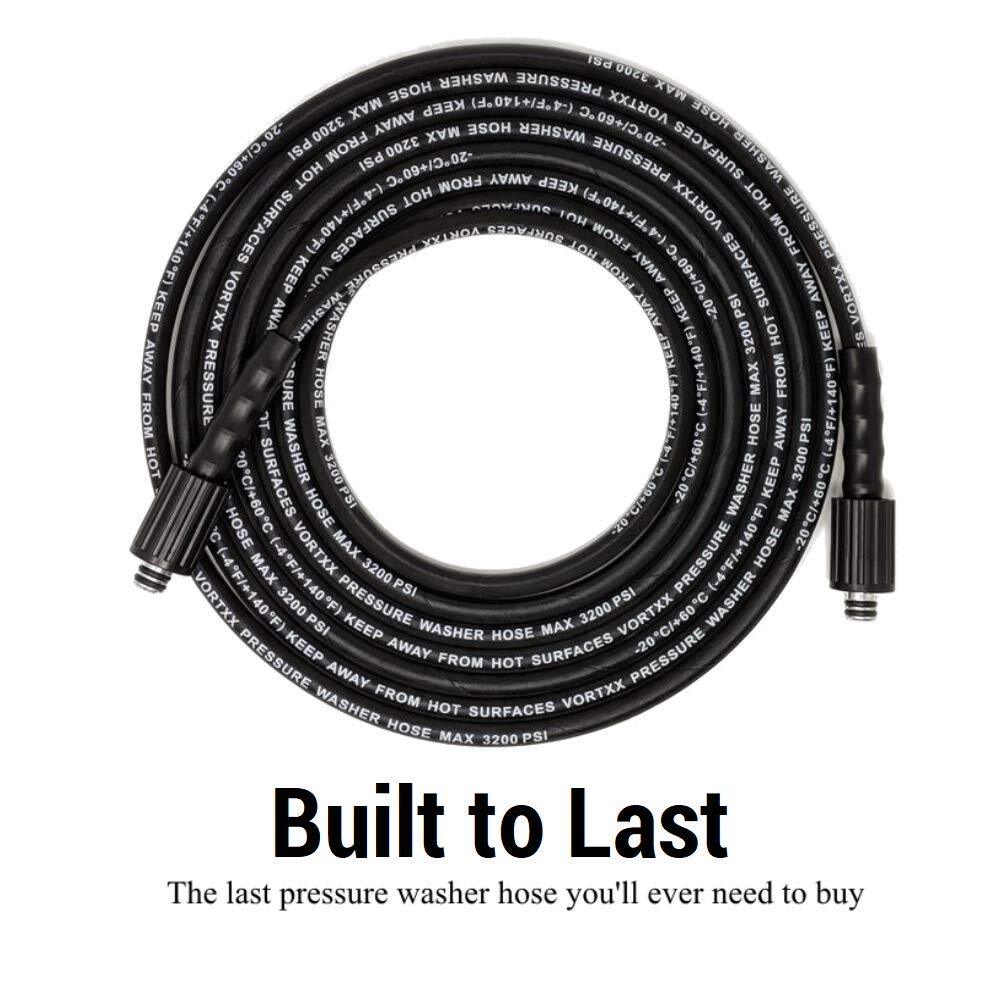 Heavy Duty 1/4″ x 30′ Universal Pressure Washer HoseM22-14mm 3200 PSI Steel W…