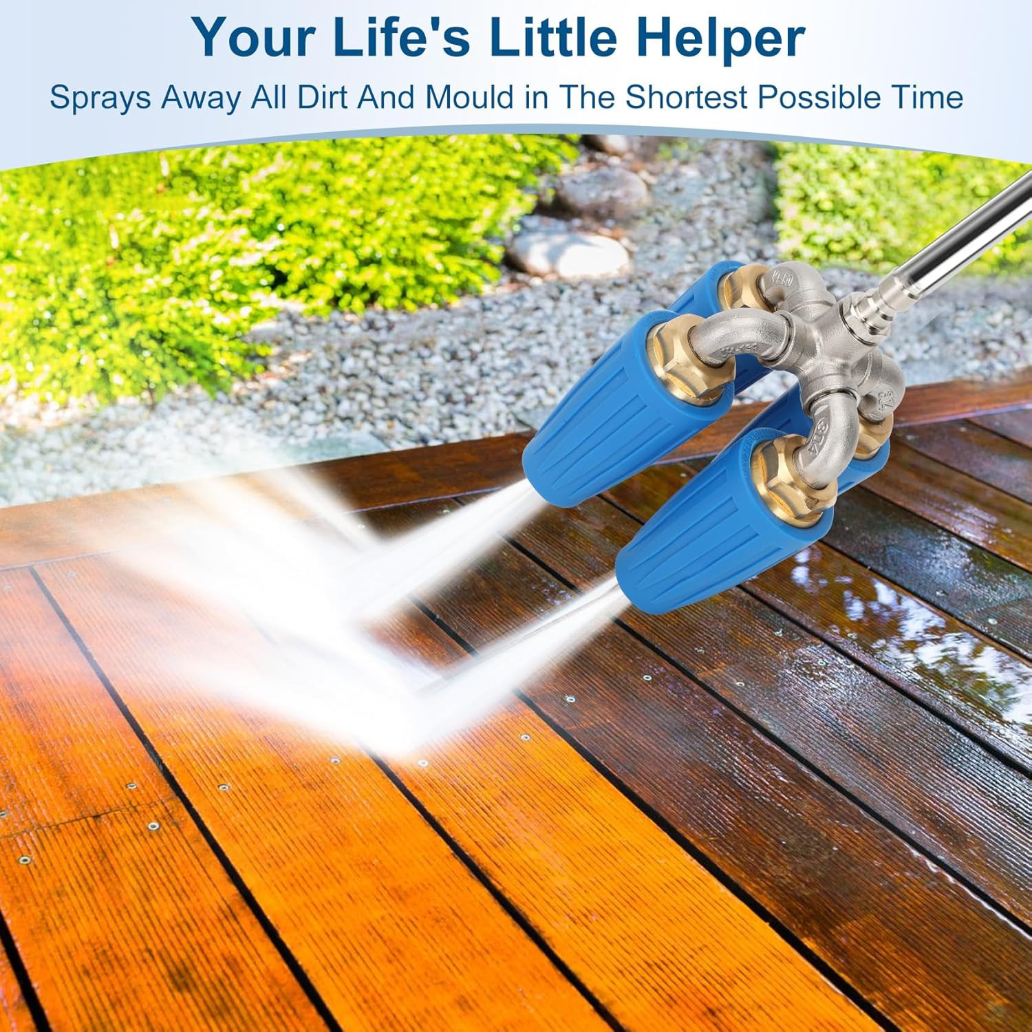 Quadruple Turbo Nozzle Pressure Washer with Gloves, 360° Rotating Turbo Nozzle w