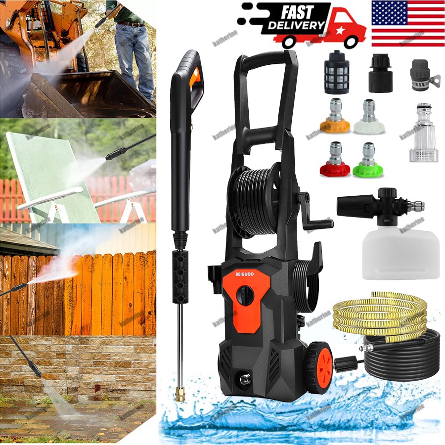5000 PSI Electric Pressure Washer High Pressure Washer Portable Powered Washer
